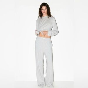SKIMS Light Heather Gray Boyfriend Loose Women's Lounge Sleep Pants